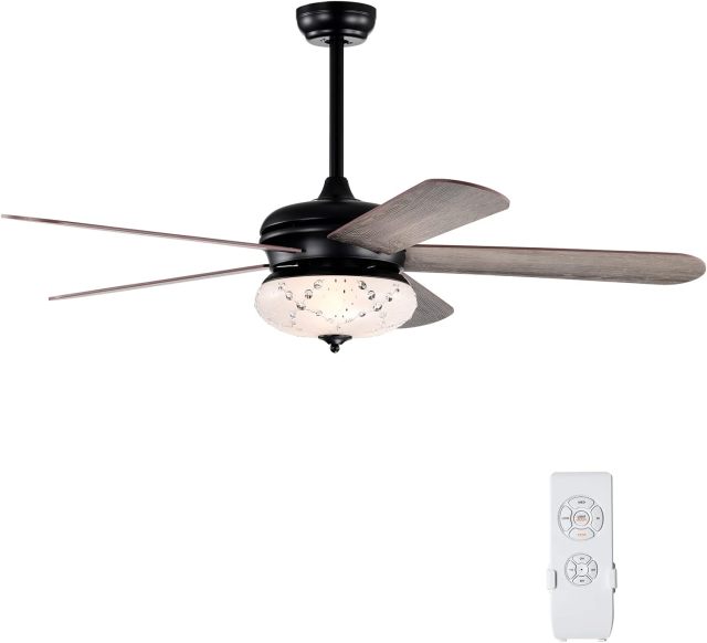 ARLIME 52 Inches Ceiling Fan with Remote Control, Indoor Ceiling Fan with 2 Downrods