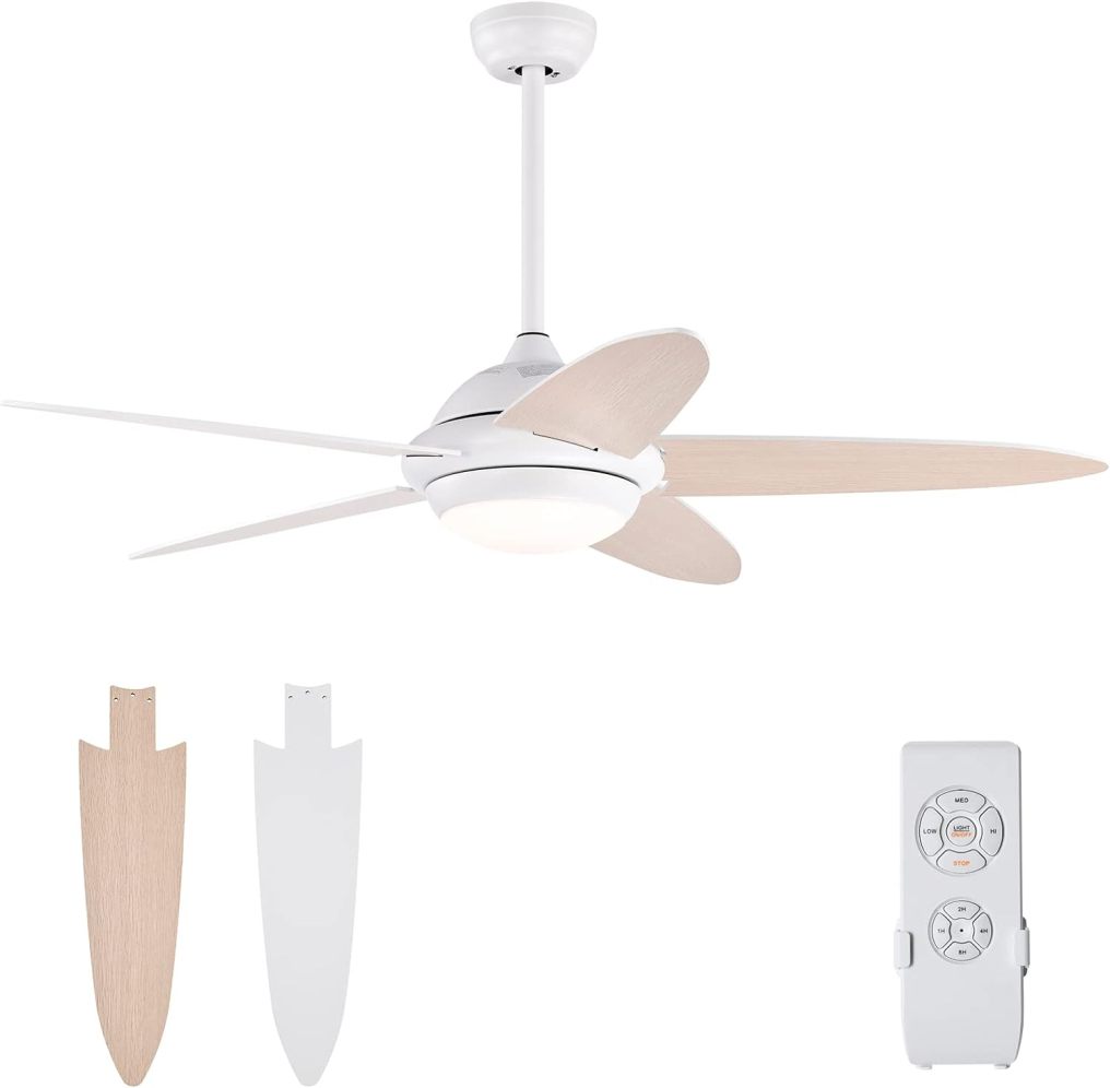 ARLIME 52 Inch Ceiling Fan with Lights, Indoor Modern LED Ceiling Fan, Remote Control