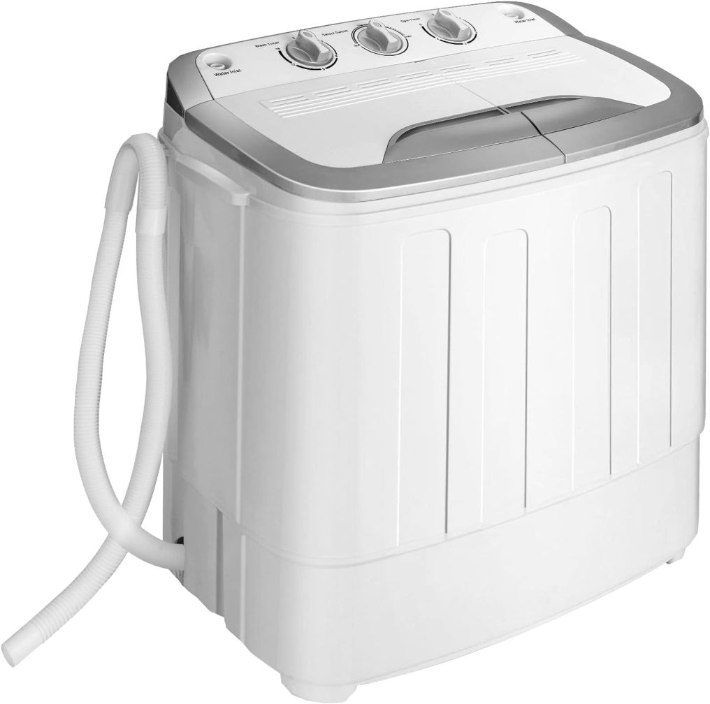 ARLIME Portable Washing Machine, Twin Tub 13Lbs Capacity Washer 8Lbs and Spinner 5Lbs with Control Knobs