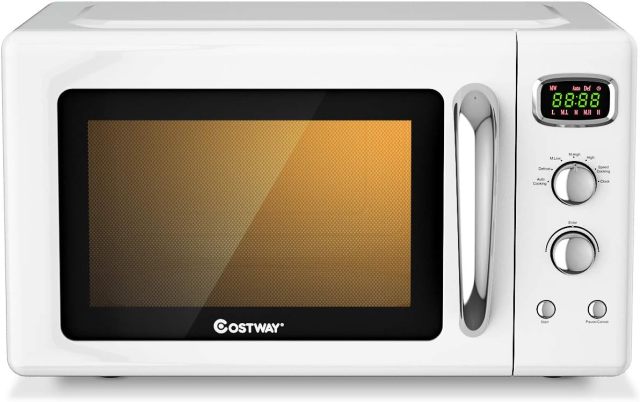 ARLIME Retro Countertop Microwave Oven, 0.9Cu.ft, 900W Microwave Oven, with 5 Micro Power