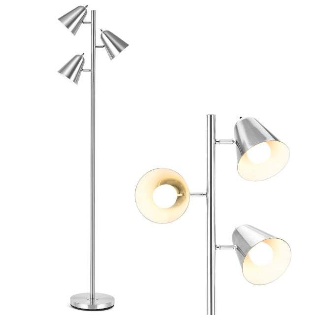 ARLIME 3-Light Floor Lamp, 64” Mid Century Modern Standing Tall Pole Lamp