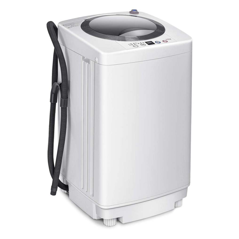 ARLIME 8Lbs Capacity Full-Automatic Portable Washing Machine with 6 Wash Programs, LED Display, 3 Water Levels
