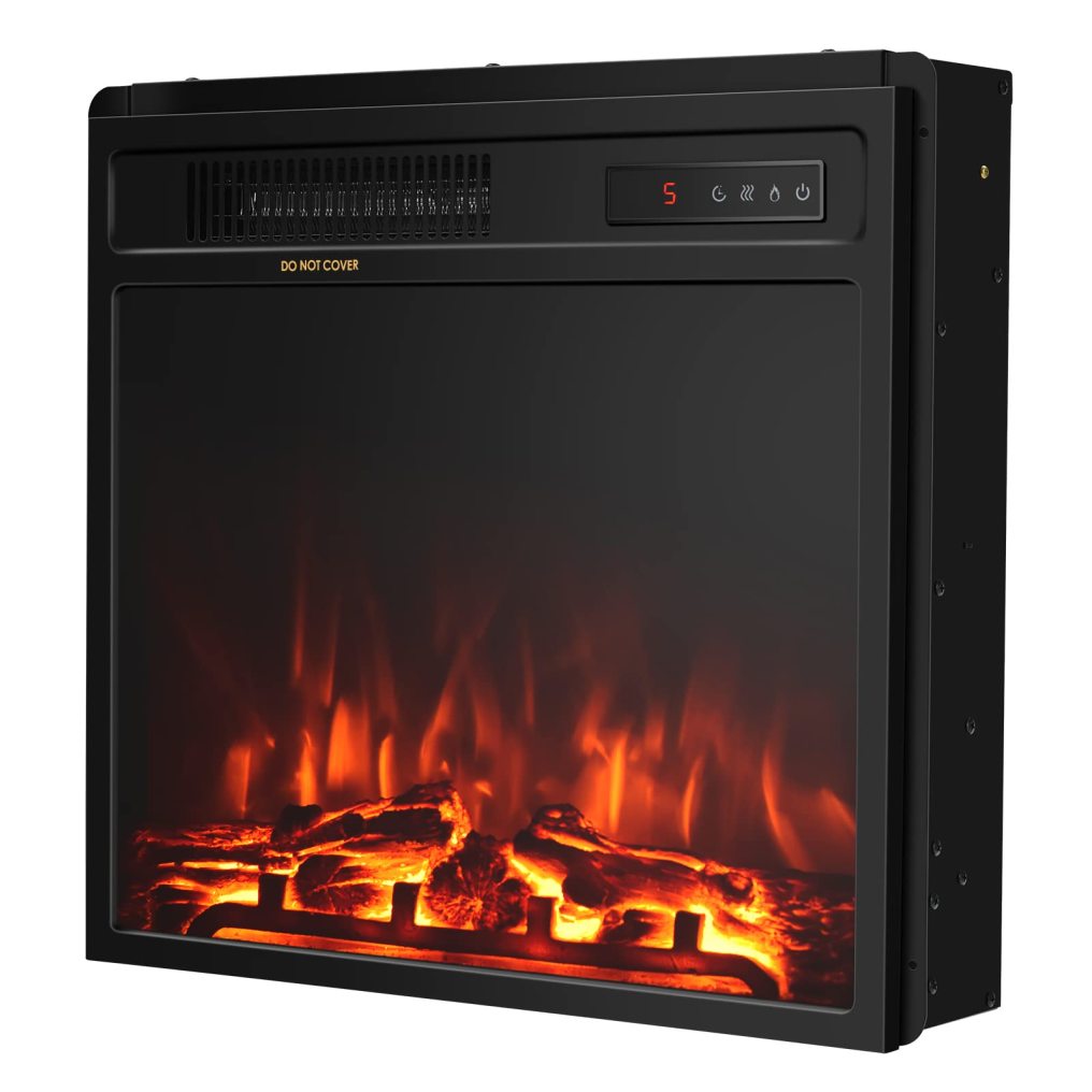 ARLIME 18 Inch Electric Fireplace Inserts, 1500W Freestanding & Recessed Fireplace w/Adjustable LED Flame, Remote Control, Timer