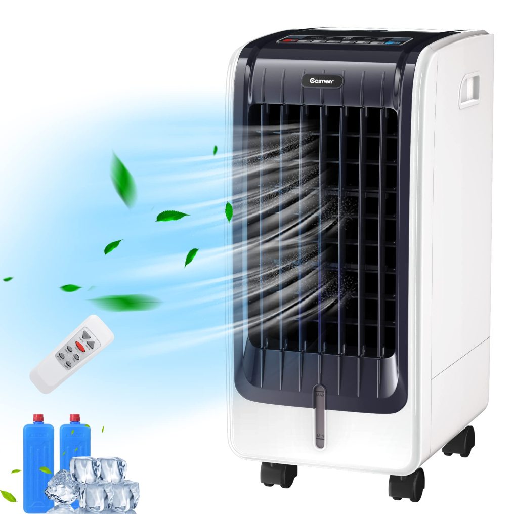 ARLIME 3 in 1 Evaporative Air Cooler w/Remote Control, 3 Wind Speeds, 3 Modes, 8H Timer, 1.59 Gal Water Tank & 2 Ice Packs