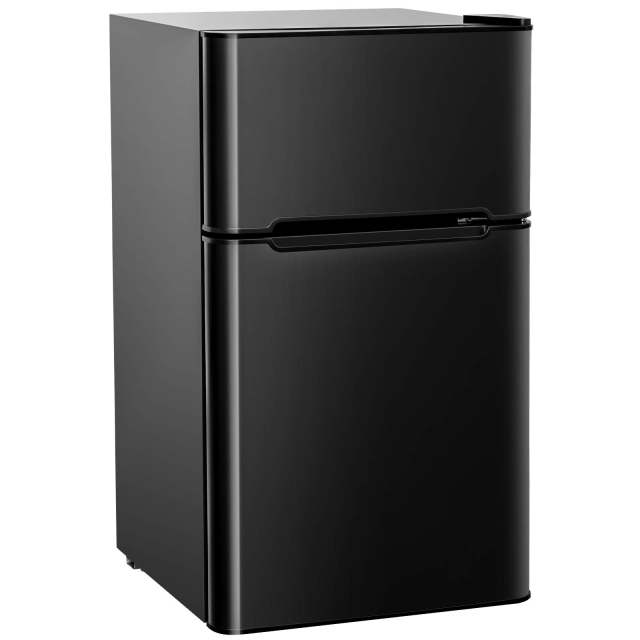 ARLIME Mini Fridge with Freezer, 3.2 Cu. Ft w/Double Reversible Door, Removable Glass Shelves, Adjustable Thermostat