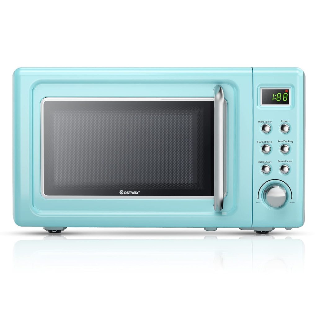ARLIME Small Microwave, 0.7Cu.ft 700 Watt Countertop Microwave with 5 Micro Power Defrost & Auto Cooking Function