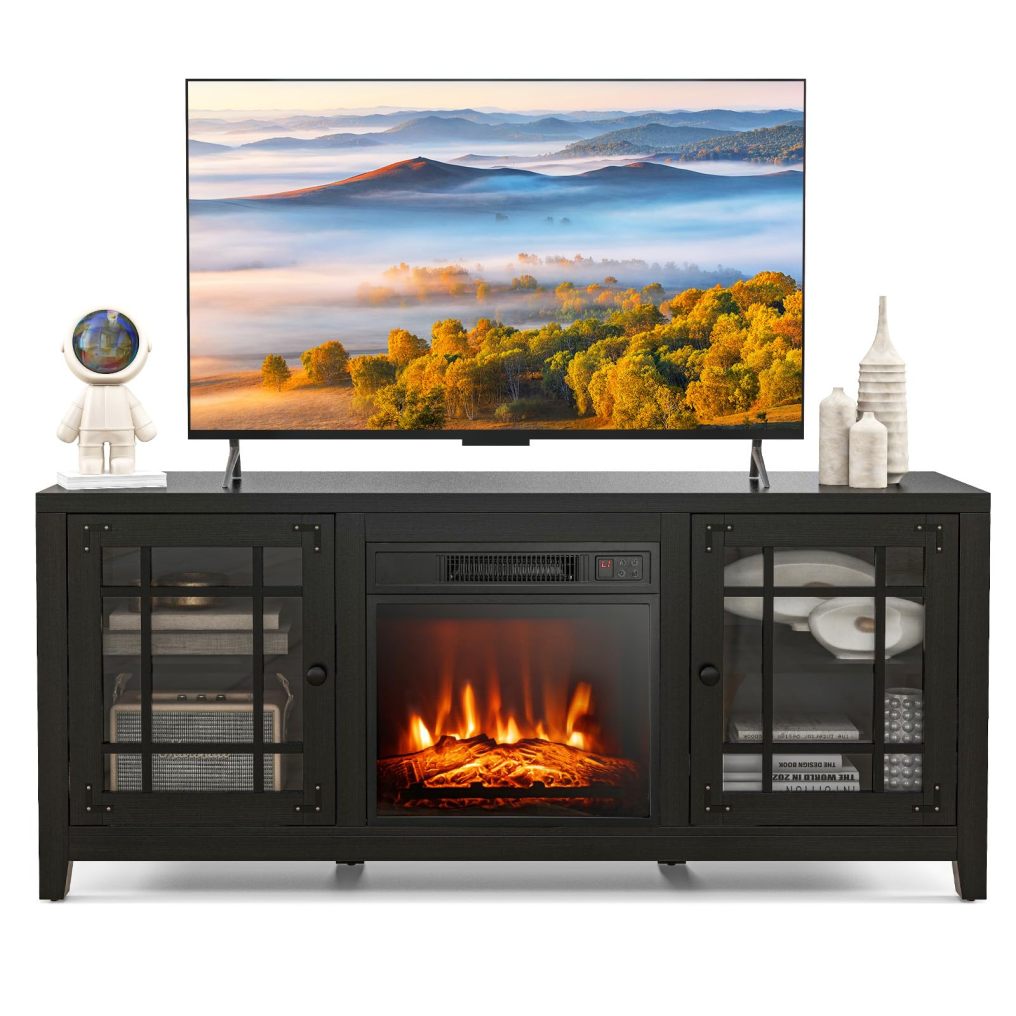 ARLIME Electric Fireplace TV Stand for TVs up to 65-inch, 18-inch Fireplace Entertainment Center with Remote Control