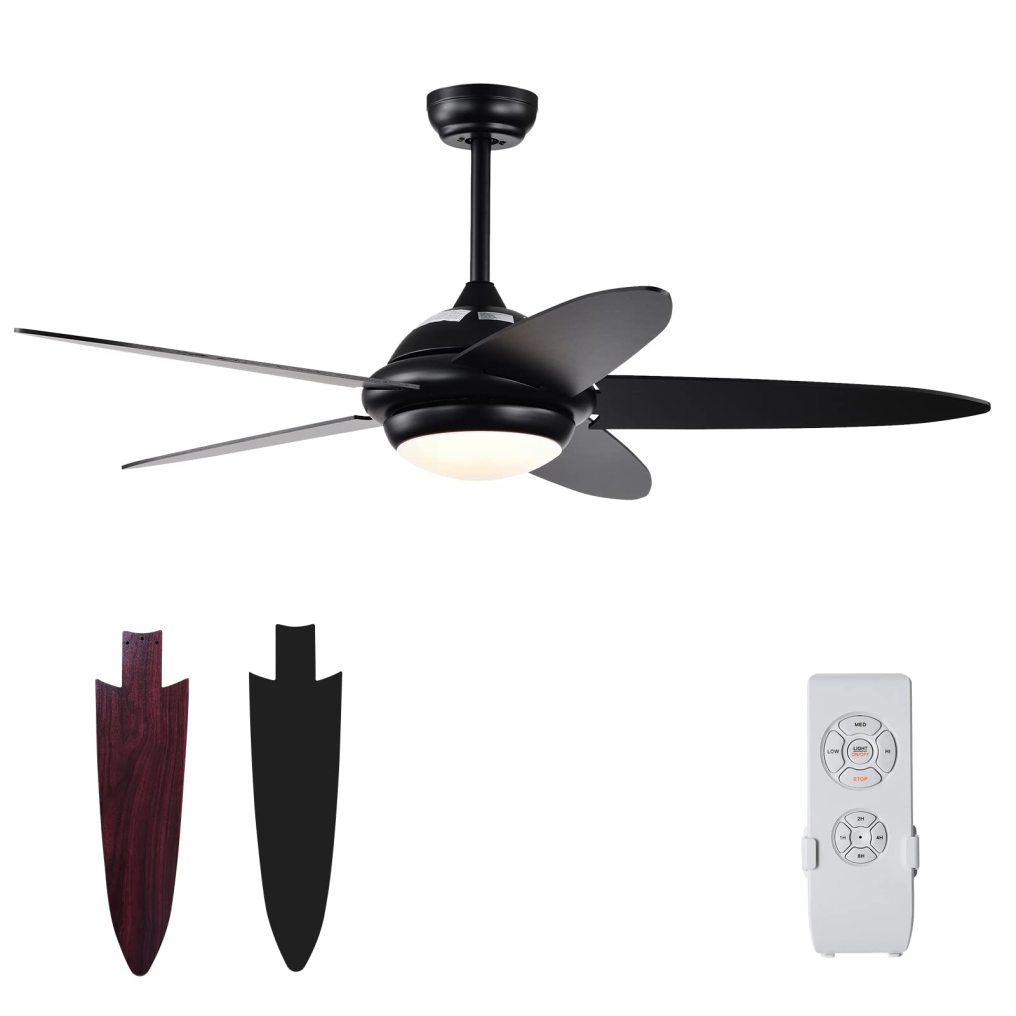 ARLIME 52 Inch Ceiling Fan with Lights, Indoor Modern LED Ceiling Fan, Remote Control