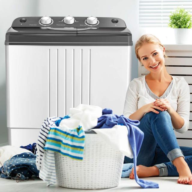 Washing Machine, Twin Tub Washer and Spinner Combo, 20Lbs Capacity (12Lbs Washing and 8Lbs Spinning)