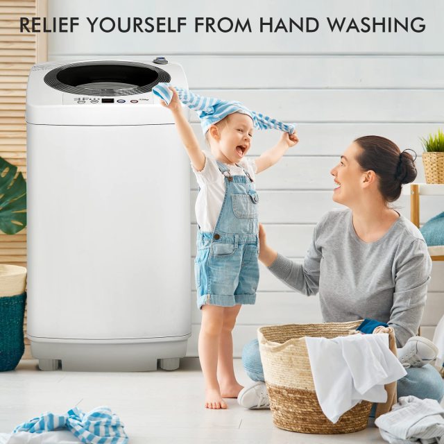 ARLIME 1.2 Cu.ft Portable Washing Machine Full-Automatic,8 lbs Capacity Laundry Machine