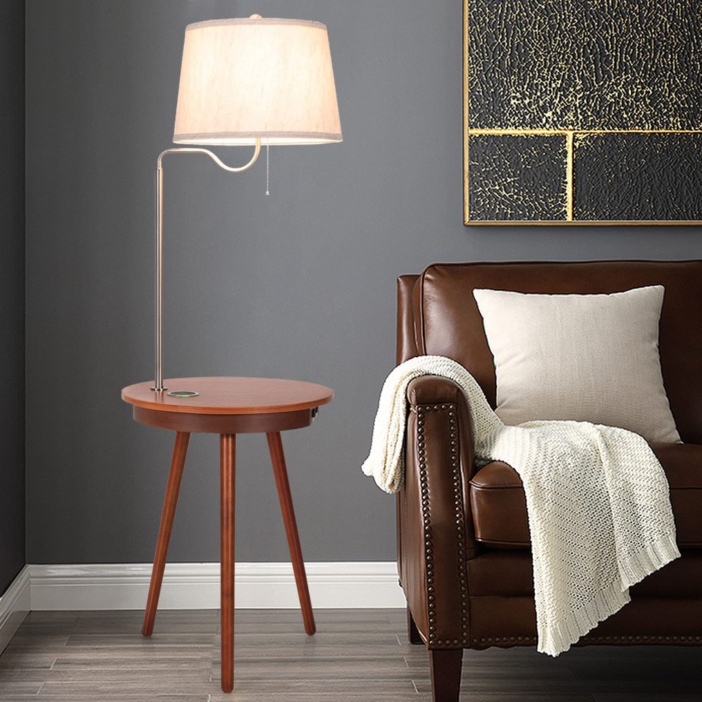 ARLIME Floor Lamp End Table w/USB Charging Port