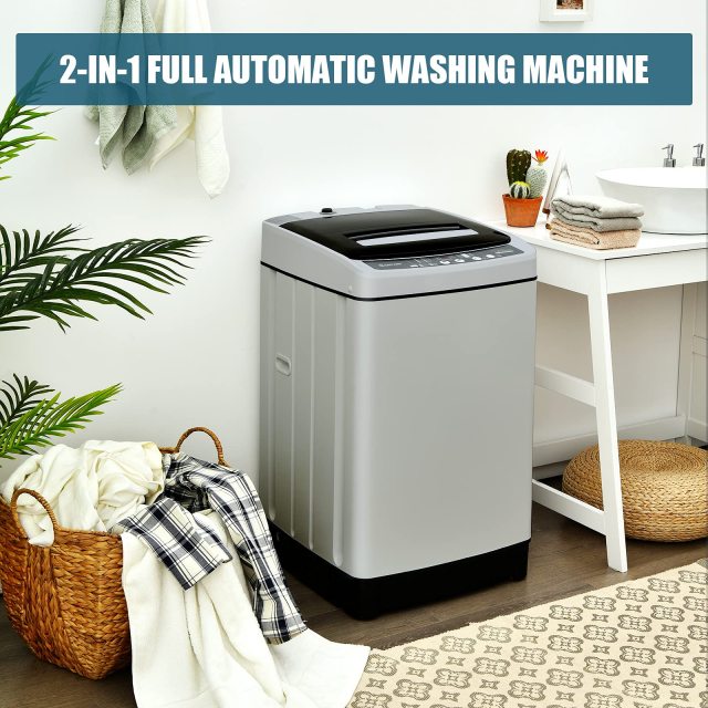 ARLIME 2 in 1 Compact Mini Laundry Machine Full-Automatic Washing Machine, 1.5 Cu.Ft