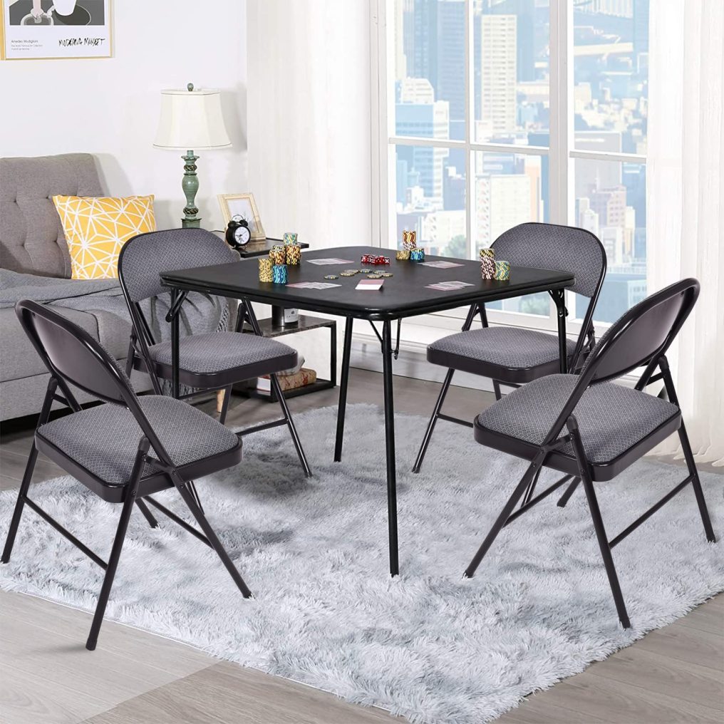 ARLIME 4-Pack Folding Chair, Portable Chairs with Upholstered Padded Seat and Back