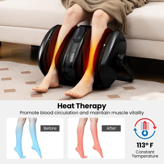 ARLIME Foot & Calf Massager with Heat, Deep Kneading Shiatsu Massager Machine