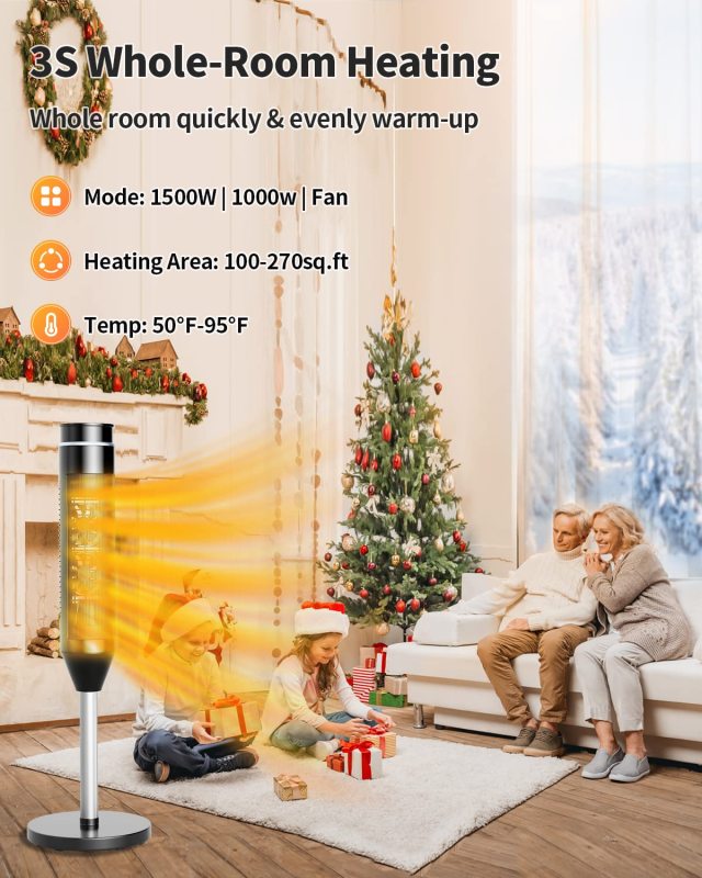 ARLIME Space Heater for Indoor Use, Tower Room Heater with Remote Control