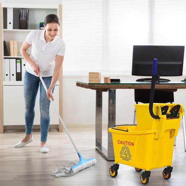 ARLIME Mop Bucket with Wringer On Wheels, 26 Quart Capacity Portable Wringer Trolley on Wheels