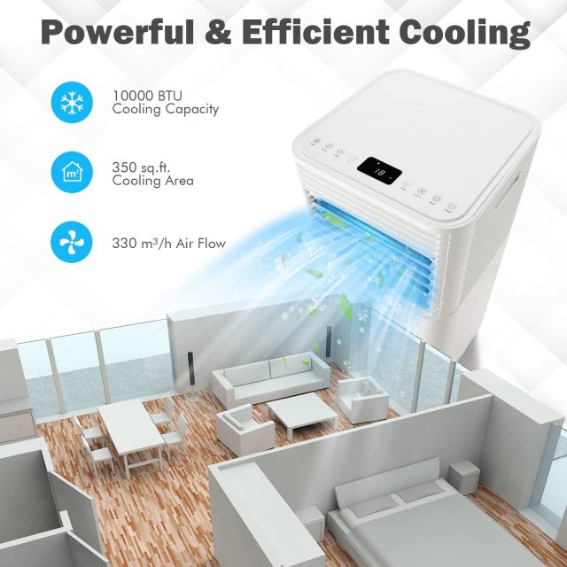 Portable Air Conditioners 10000 BTU, AC Cooling Uint with Dehumidifier, Remote Control