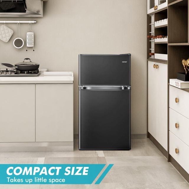 ARLIME Compact Refrigerator, 3.2 Cu.Ft. Fridge Freezer Compartment with Reversible 2 Door, Adjustable Thermostat