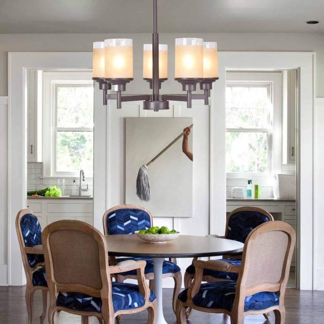 ARLIME Chandelier Home Hall Living Room Modern Pendent Light Ceiling Lamp (Antique Bronze, 5 Lights)