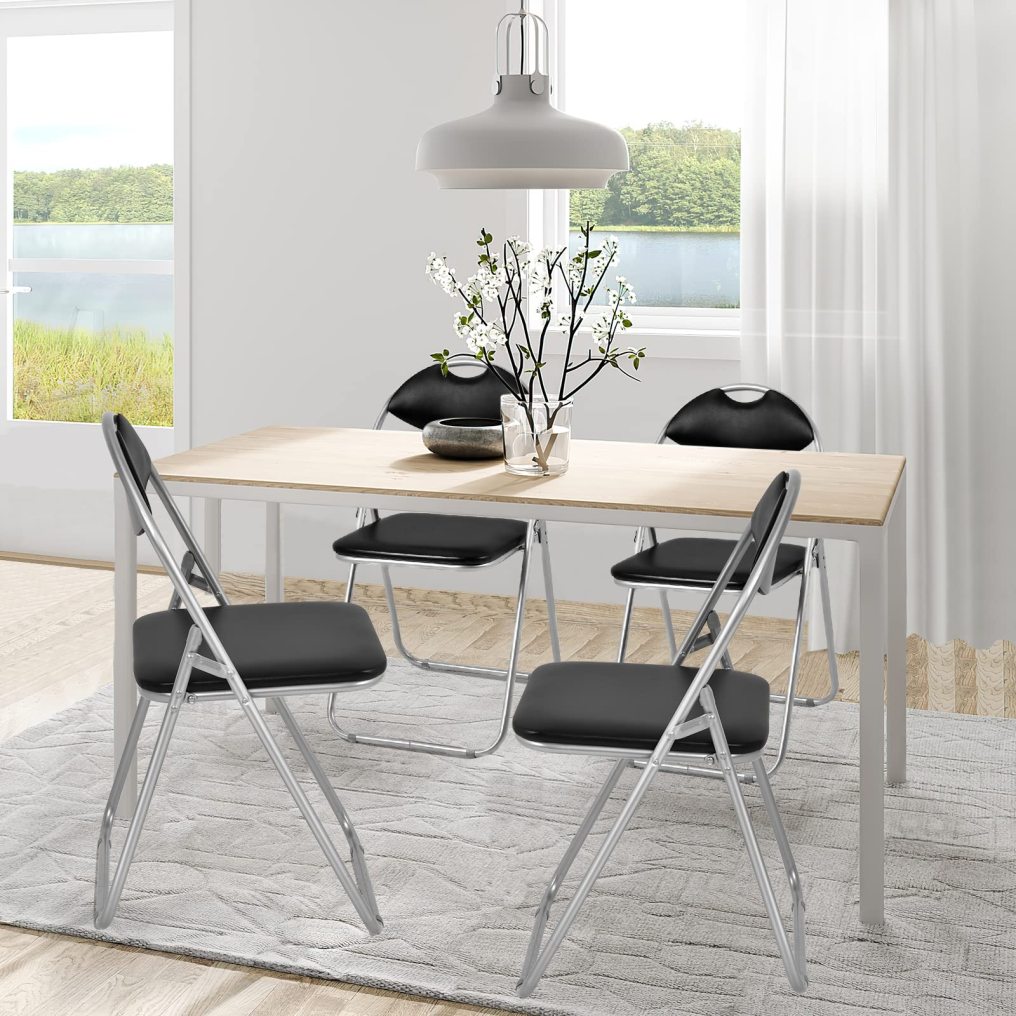 ARLIME Folding Chairs Set of 6, Foldable Chairs w/Handle Hole