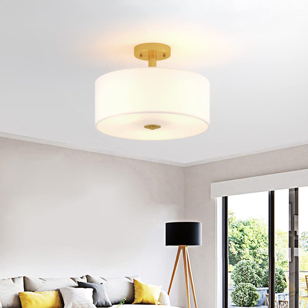 ARLIME Glass Drum Ceiling Light