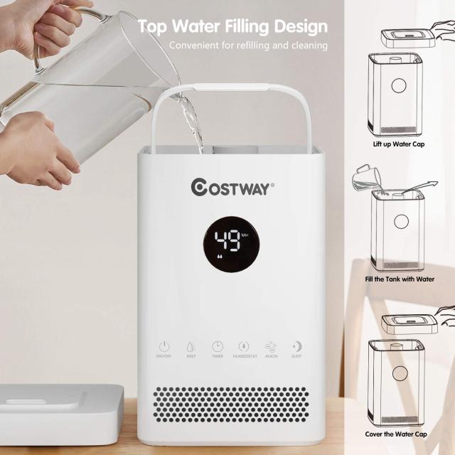 ARLIME Small Humidifiers for Bedroom, 3.5L Top Fill Cool Mist Humidifier with 3-Level Mist, Sleep Mode, 12H Timer