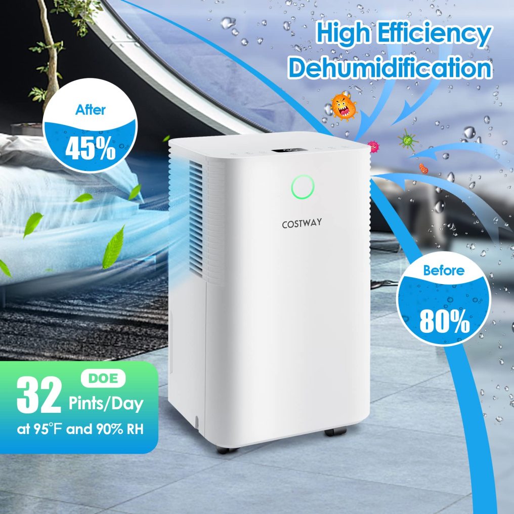 ARLIME Dehumidifier for Home and Basement, 2000 Sq. Ft Dehumidifier with 3 Modes, 2 Speeds