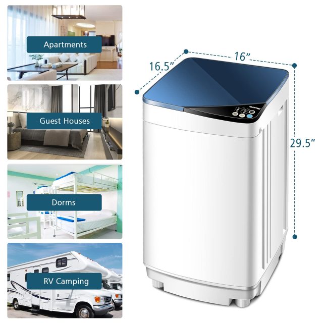 Portable Washing Machine, ARLIME Compact Mini Full-Automatic Laundry 2-In -1 Washer & Spin Dryer 7.7lbs Capacity
