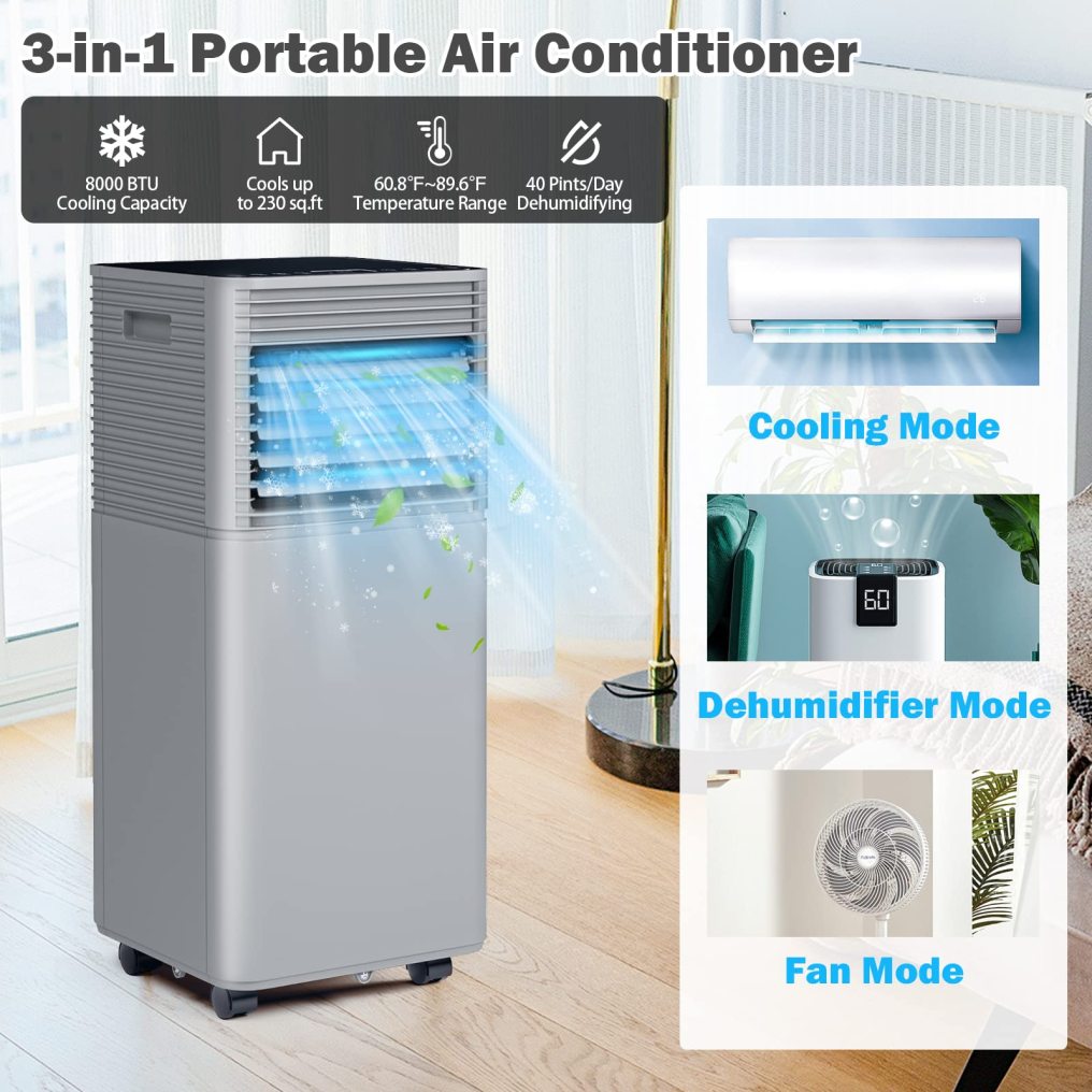ARLIME 8000 BTU Portable Air Conditioners, Air Unit Cools up to 230 sq. ft.