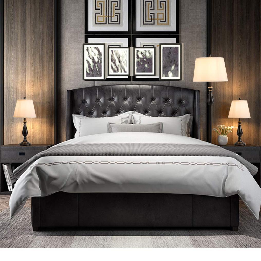 ARLIME 3 Pack Lamp Set, 3-Piece Vintage Metal Base 2 Table Lamps and Floor Lamp Set
