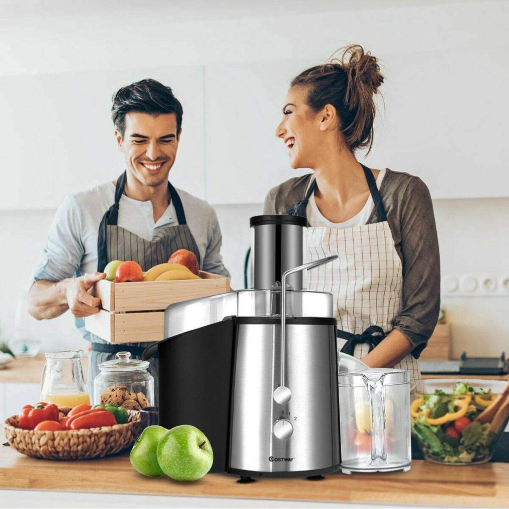 ARLIME Juice Extractor, 75MM Wide Mouth Stainless Steel Juicer Machines, 2-Speed Setting