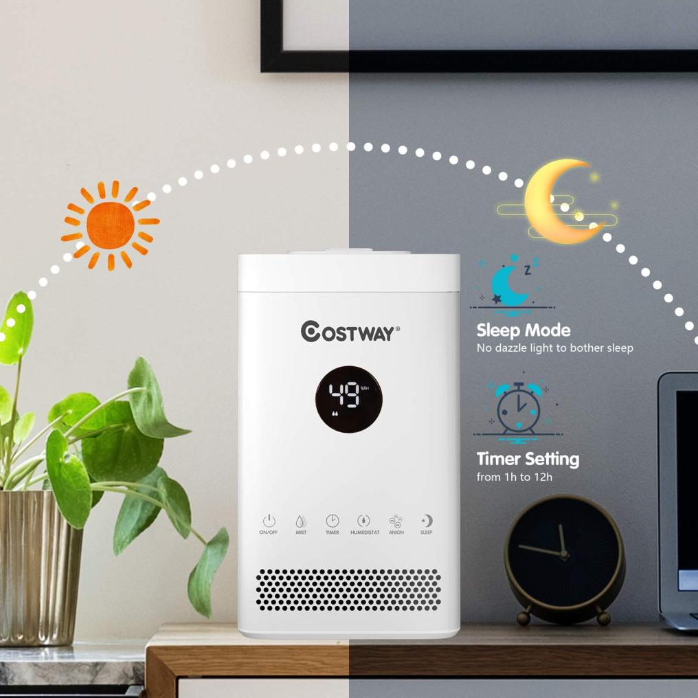 ARLIME Small Humidifiers for Bedroom, 3.5L Top Fill Cool Mist Humidifier with 3-Level Mist, Sleep Mode, 12H Timer