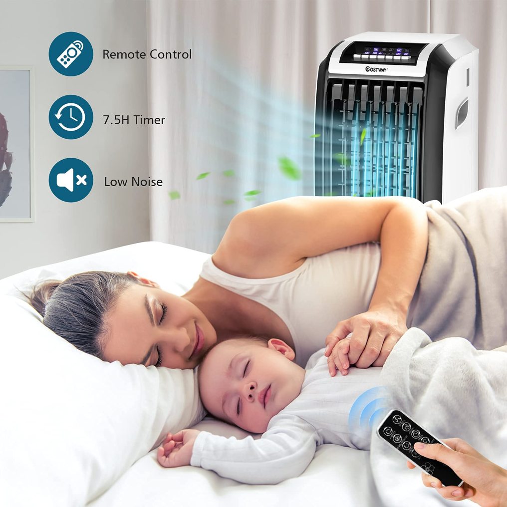 ARLIME Evaporative Air Cooler with Remote Control, 3 Modes & Speeds, 7.5H Timer