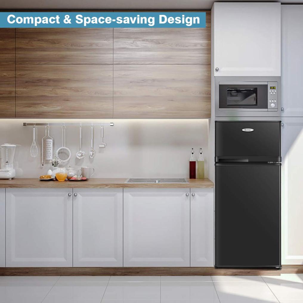 ARLIME Compact Refrigerator, 3.4 Cu. Ft. Classic Fridge with Freezer and Shelves