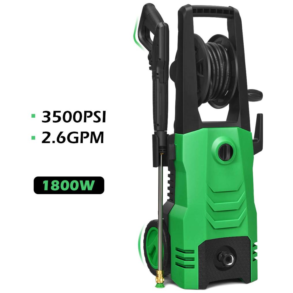 ARLIME 3500PSI Electric Pressure Washer, 2.6GPM 1800W Portable High Power Washer Machine w/4 Nozzles for Car Fence Patio Garden Cleaning