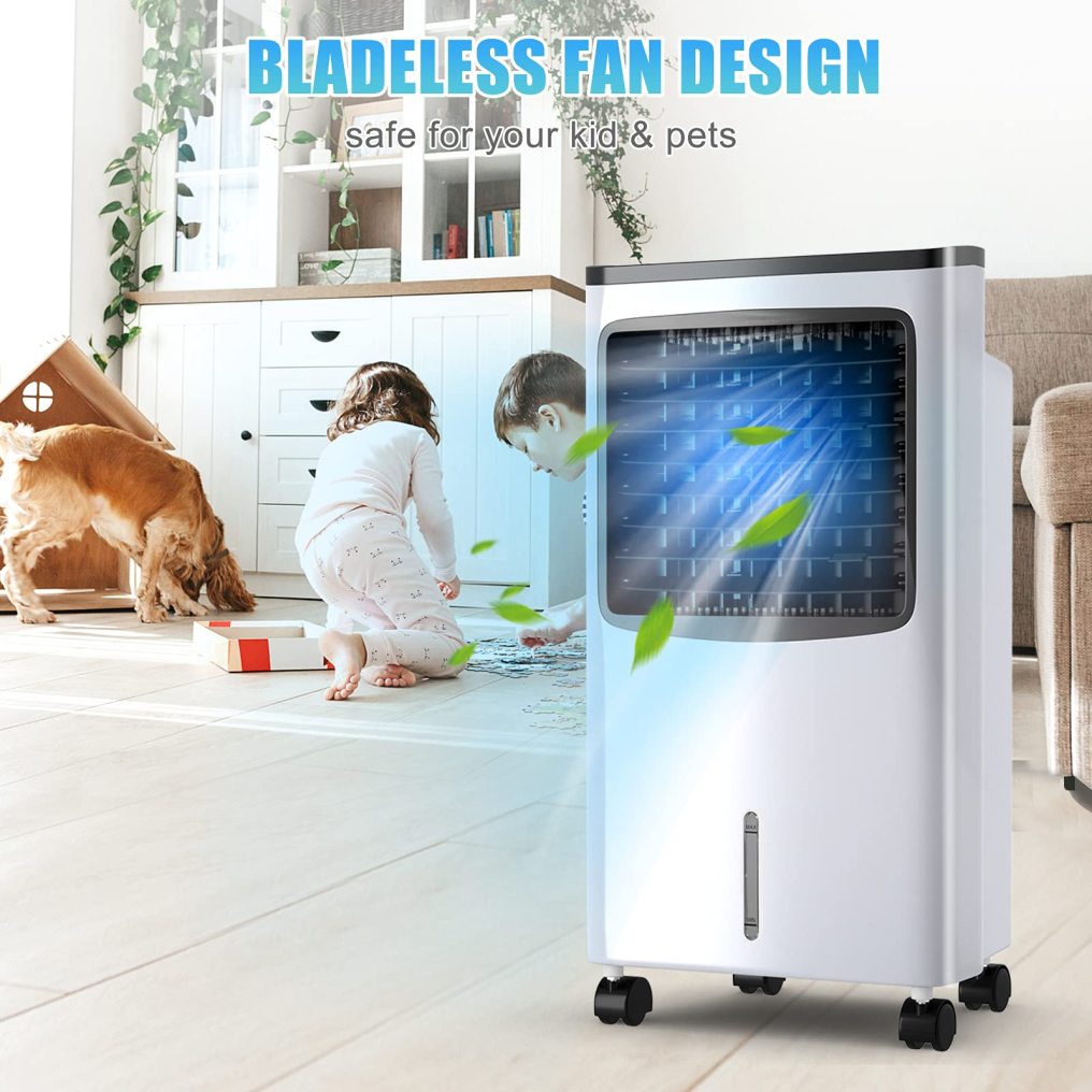 ARLIME Portable AC Cooling Fan, 3-IN-1 Portable Evaporative Air Cooler & Humidifier, Windowless AC Fan with 3-Mode