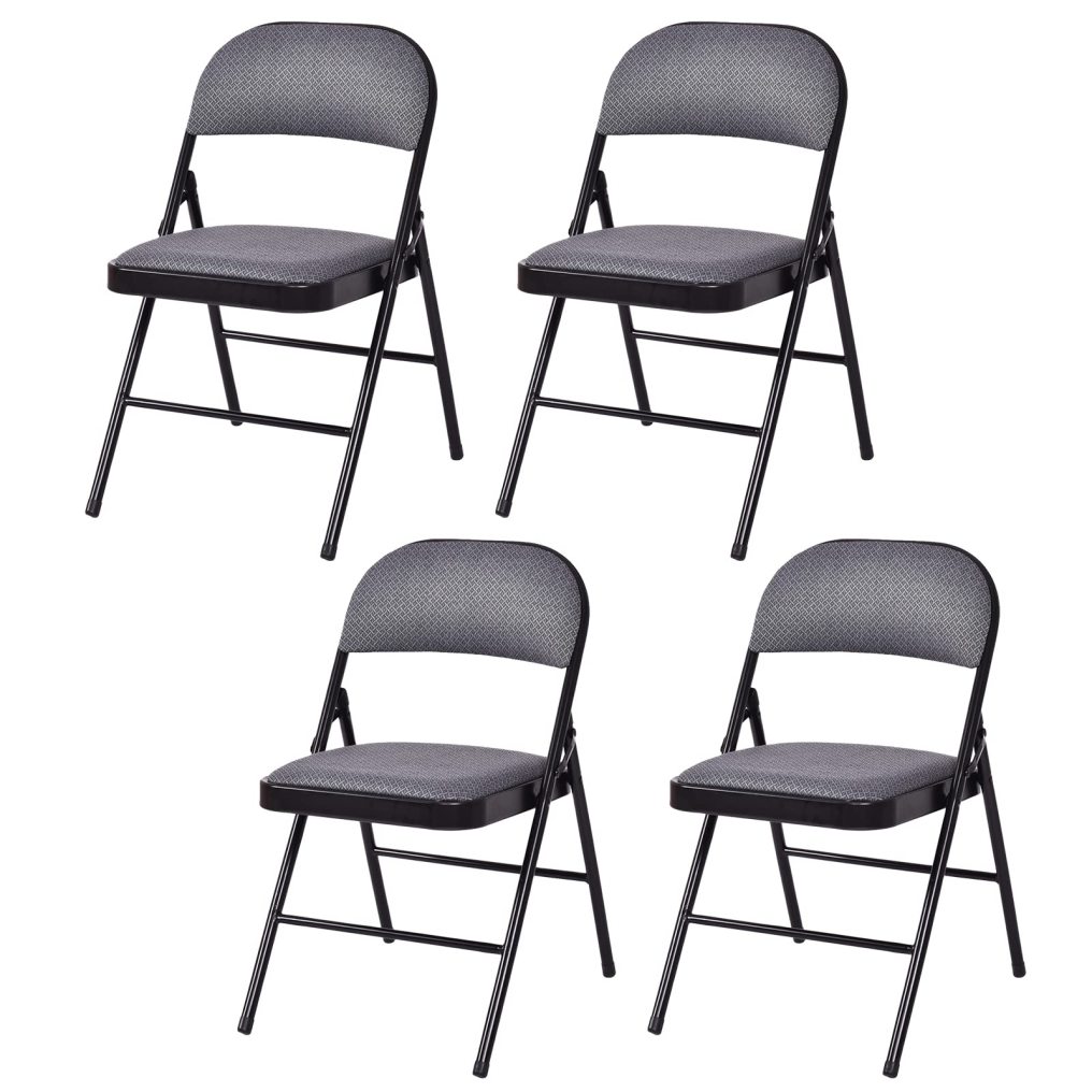 ARLIME 4-Pack Folding Chair, Portable Chairs with Upholstered Padded Seat and Back