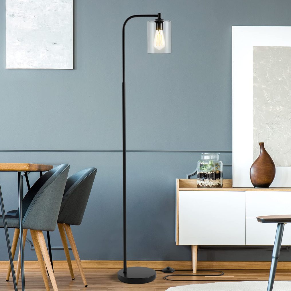 ARLIME Floor Lamp with Hanging Glass Shade
