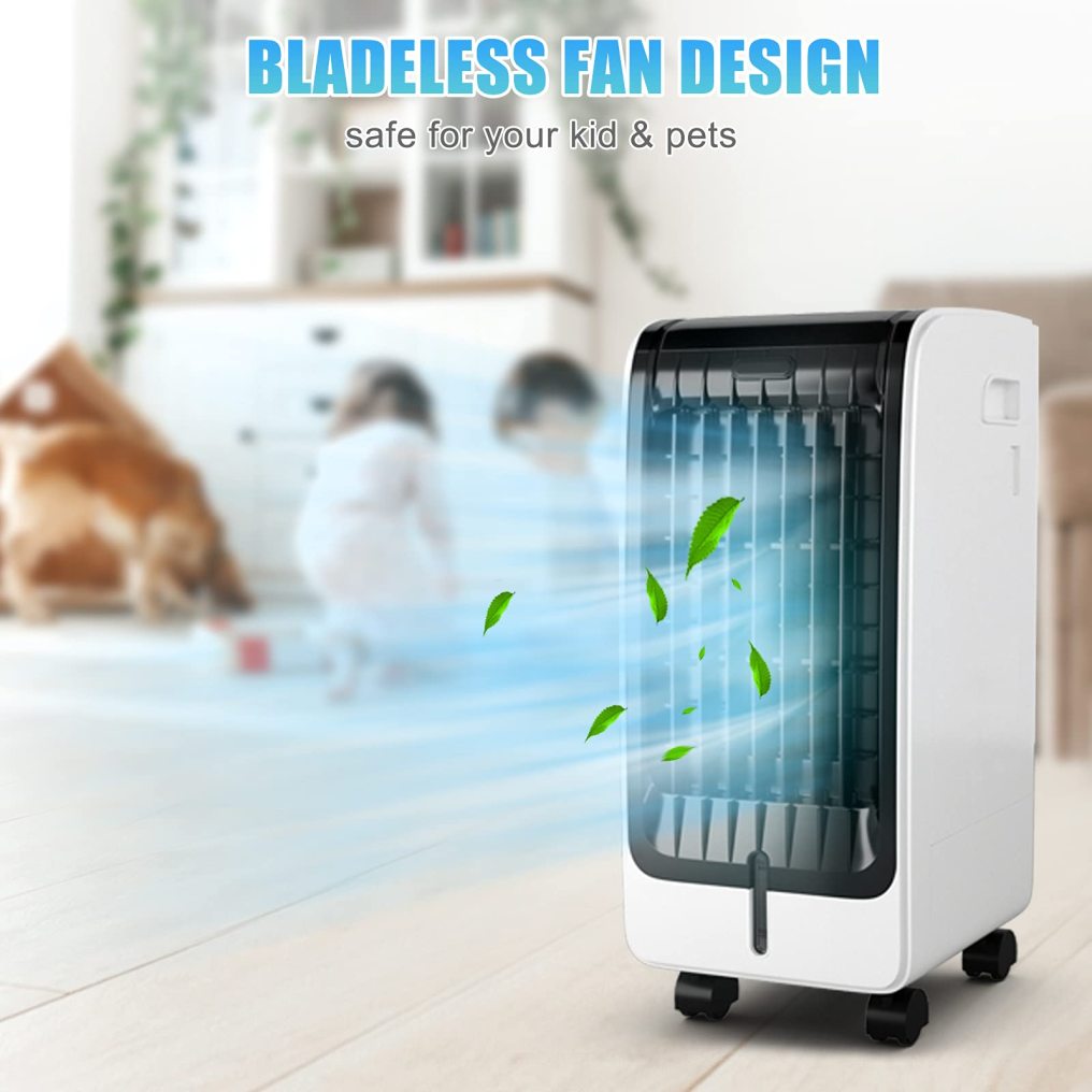 ARLIME 3 in 1 Evaporative Air Cooler w/Remote Control, 3 Wind Speeds, 3 Modes, 8H Timer, 1.59 Gal Water Tank & 2 Ice Packs
