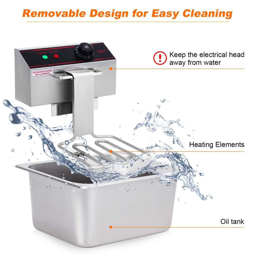 ARLIME Commercial Deep Fryer, 3400W Countertop Electric Fryers w/2 Baskets, Lids and Temperature Control