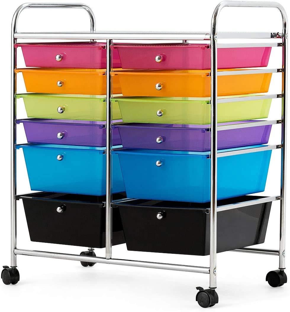 ARLIME 12-Drawer Rolling Storage Cart, 12 Drawer Organizer Trolley