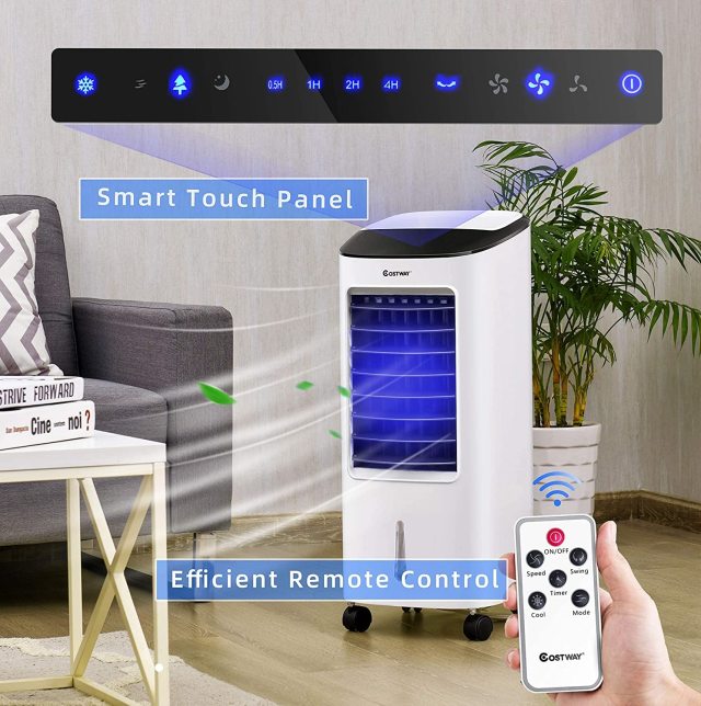 ARLIME Evaporative Air Cooler with LED Display, Remote Control, 7.5-Hour Timing Function