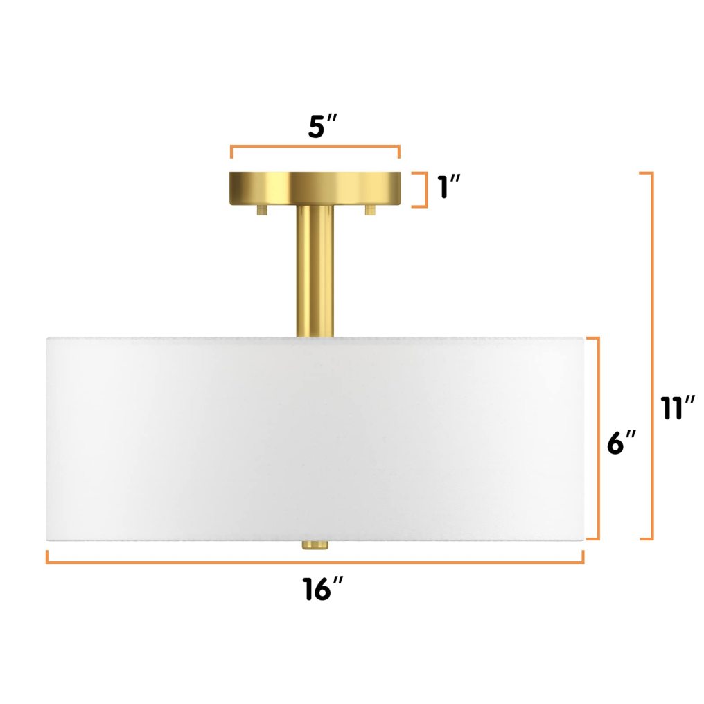 ARLIME Glass Drum Ceiling Light