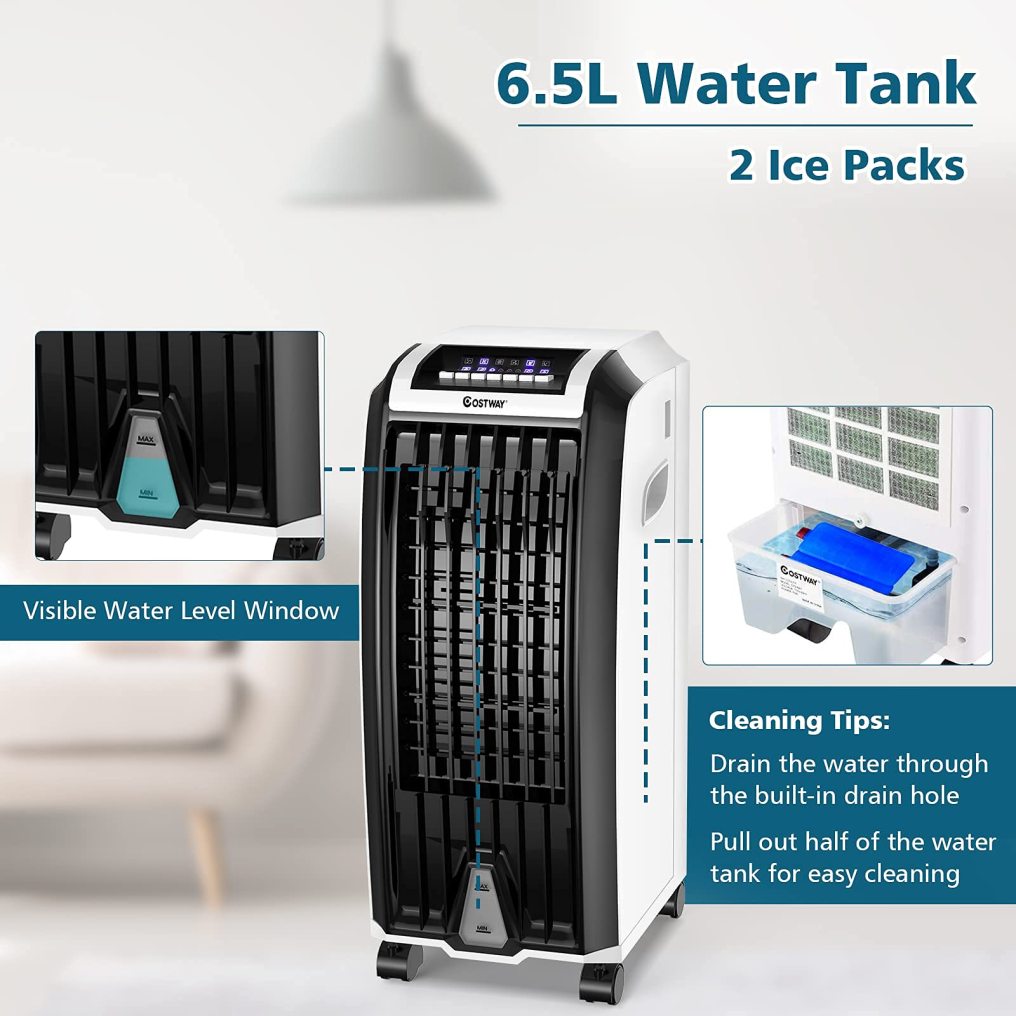 ARLIME Evaporative Air Cooler with Remote Control, 3 Modes & Speeds, 7.5H Timer