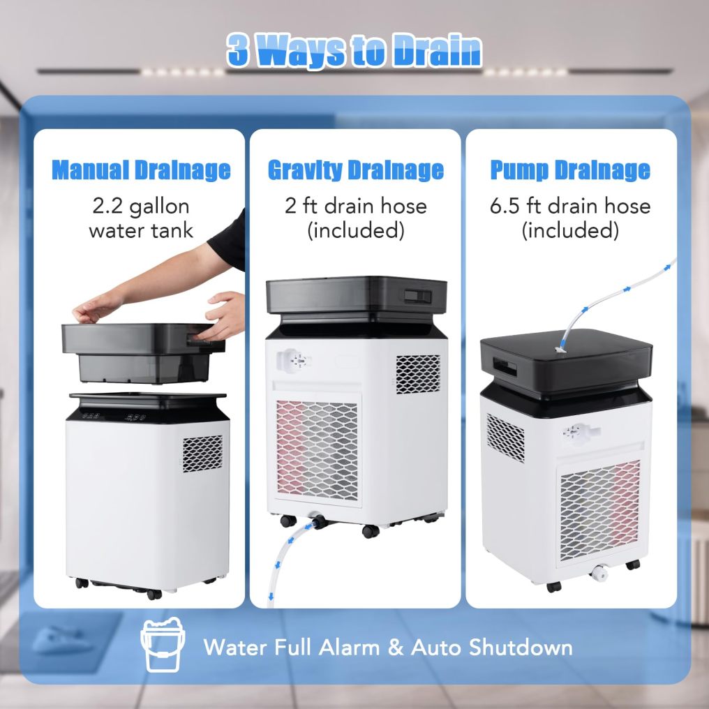 ARLIME 70 Pint Dehumidifier for Basement, 4500 Sq. Ft Energy Efficient Dehumidifier