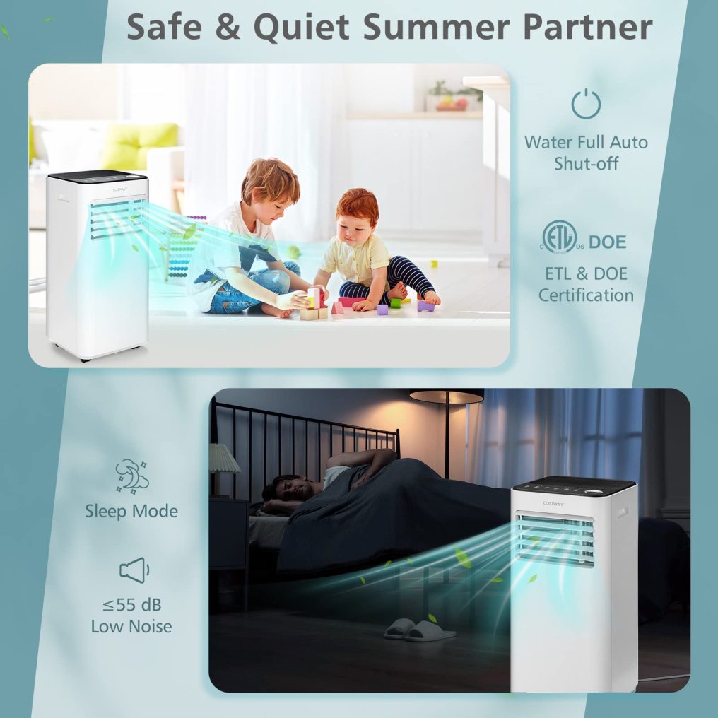 ARLIME 10000 BTU Portable Air Conditioner, with Fan & Dehumidifier Mode, Quiet AC Unit with Sleep Mode