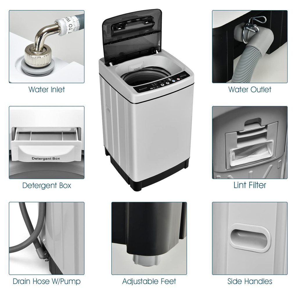 ARLIME 2 in 1 Compact Mini Laundry Machine Full-Automatic Washing Machinem, 1.5 Cu.Ft