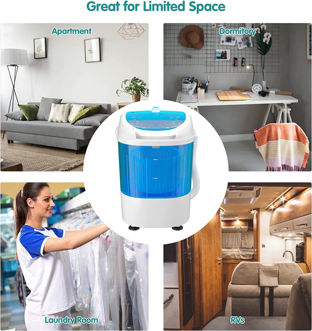 ARLIME Portable Washing Machine, Mini Washer and Dryer Combo w/ 5.5lbs Washing Capacity, Spin Cycle Basket