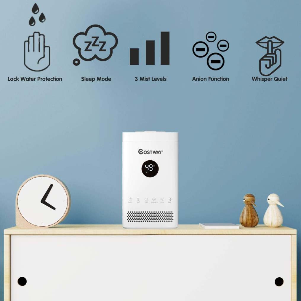 ARLIME Small Humidifiers for Bedroom, 3.5L Top Fill Cool Mist Humidifier with 3-Level Mist, Sleep Mode, 12H Timer