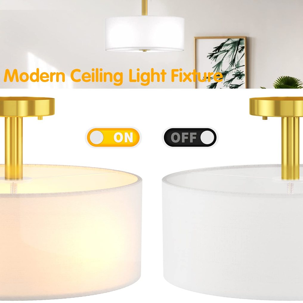 ARLIME Glass Drum Ceiling Light